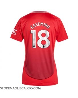 Manchester United Casemiro #18 Maglia Gara Casa Repliche 2024-25 Donna Maniche Corte